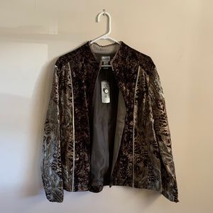 NWT Chico’s velours fleur traina jacket